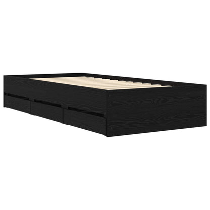 vidaXL Bed Frame with Storage Black Oak 80 x 200 cm Engineered Wood
