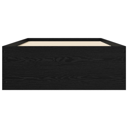 vidaXL Bed Frame with Storage Black Oak 80 x 200 cm Engineered Wood
