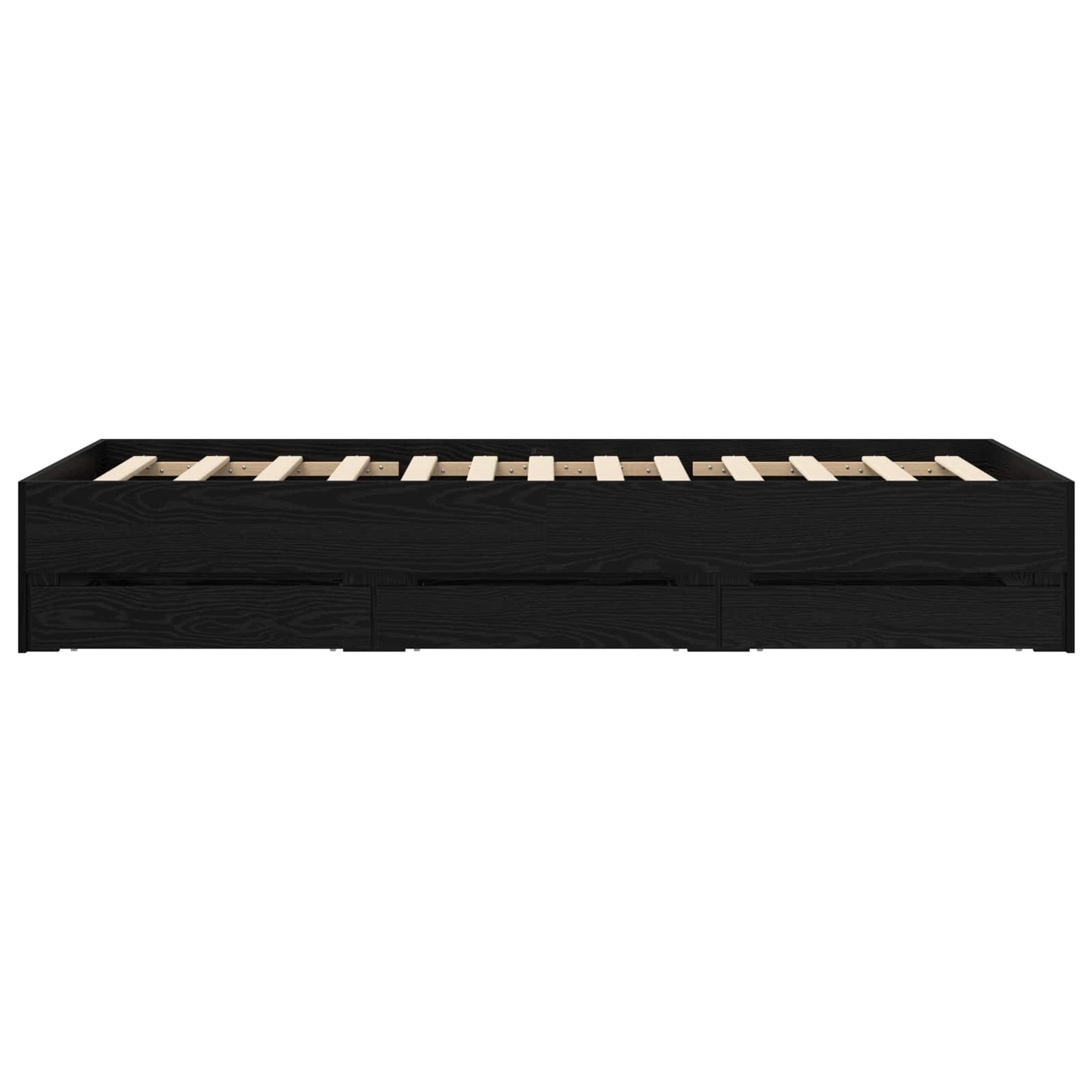 vidaXL Bed Frame with Storage Black Oak 80 x 200 cm Engineered Wood