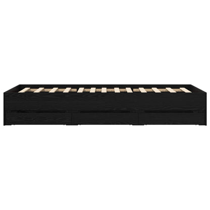 vidaXL Bed Frame with Storage Black Oak 80 x 200 cm Engineered Wood