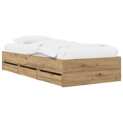 vidaXL Bed Frame with Storage Artisian Oak 80 x 200 cm Engineered Wood