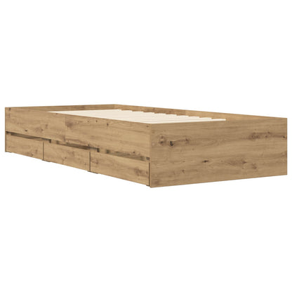 vidaXL Bed Frame with Storage Artisian Oak 80 x 200 cm Engineered Wood