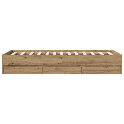 vidaXL Bed Frame with Storage Artisian Oak 80 x 200 cm Engineered Wood