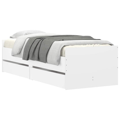 vidaXL Bed Frame with Storage White 80 x 200 cm Engineered Wood