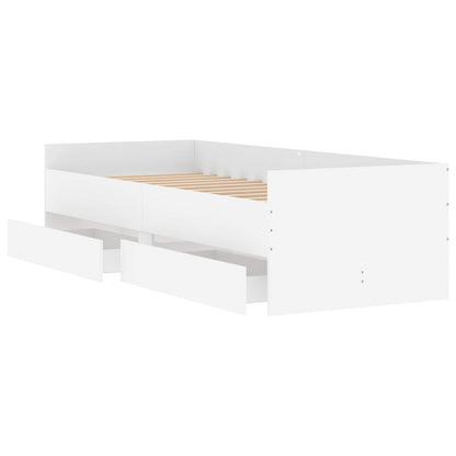 vidaXL Bed Frame with Storage White 80 x 200 cm Engineered Wood