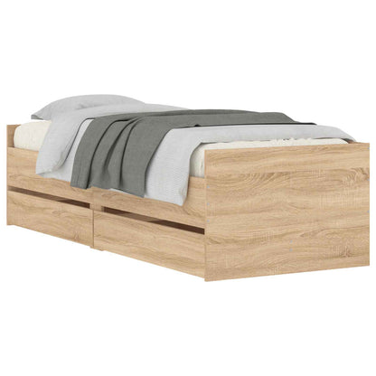 vidaXL Bed Frame with Storage Sonoma Oak 80 x 200 cm Engineered Wood