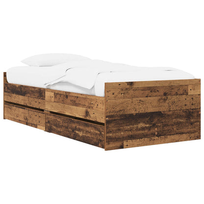 vidaXL Bed Frame with Storage Old Wood 80 x 200 cm Engineered Wood