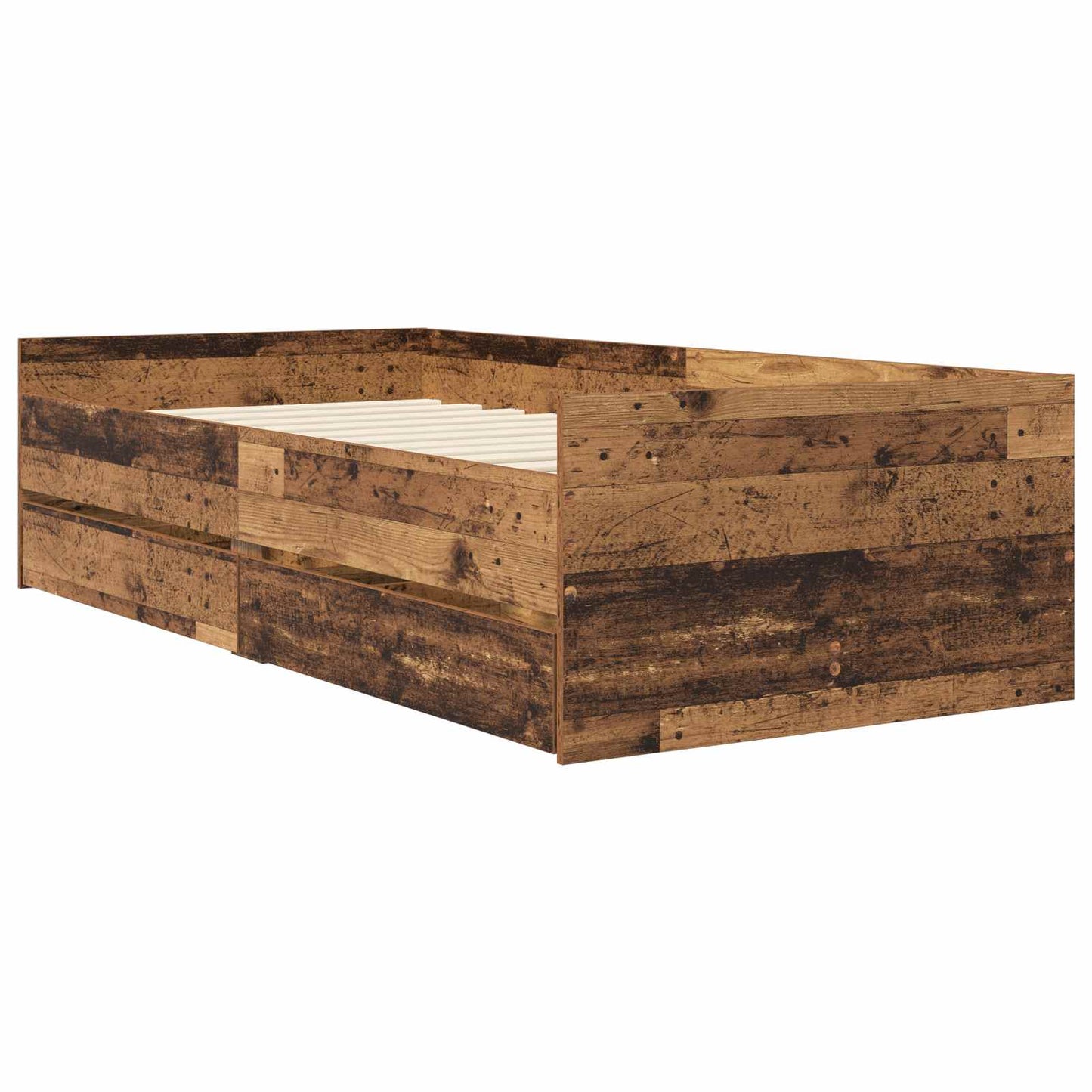 vidaXL Bed Frame with Storage Old Wood 80 x 200 cm Engineered Wood