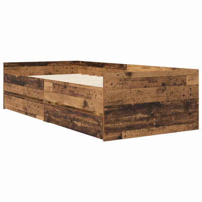 vidaXL Bed Frame with Storage Old Wood 80 x 200 cm Engineered Wood