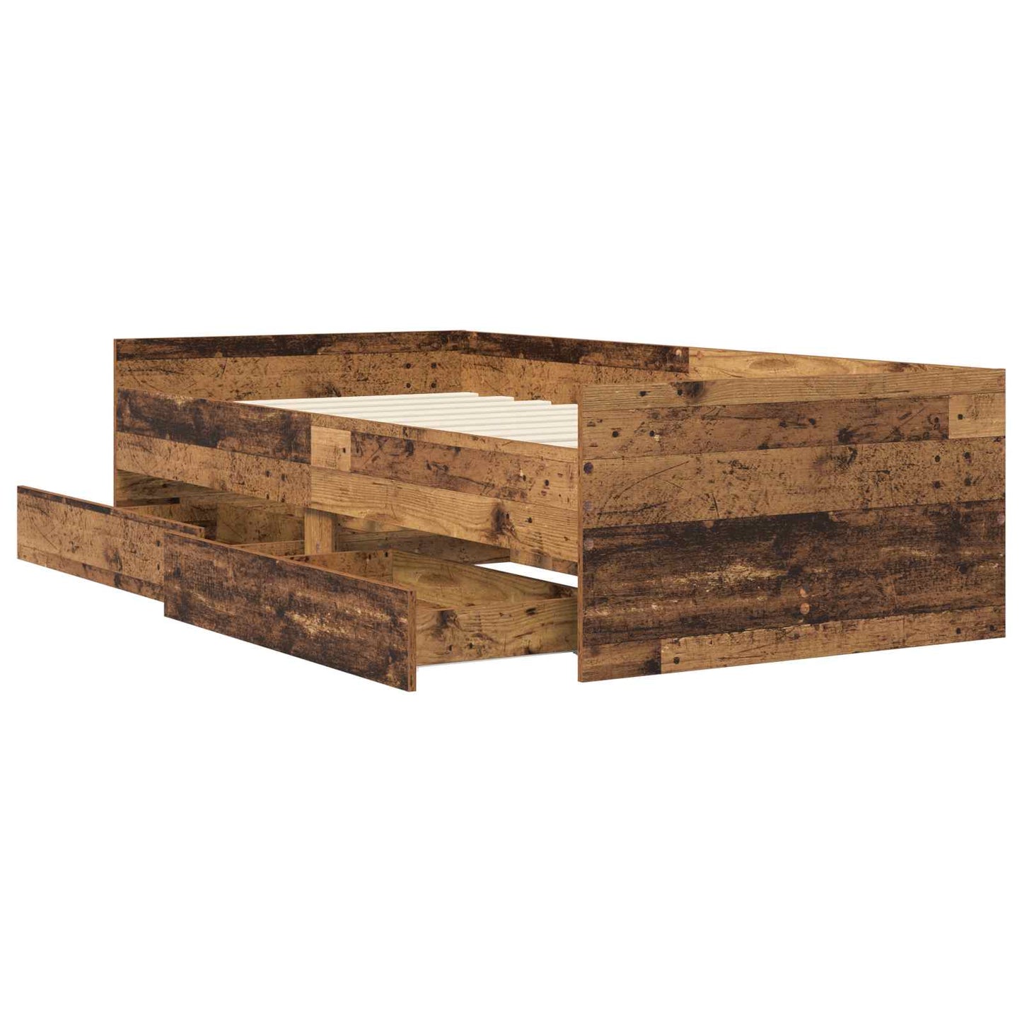 vidaXL Bed Frame with Storage Old Wood 80 x 200 cm Engineered Wood
