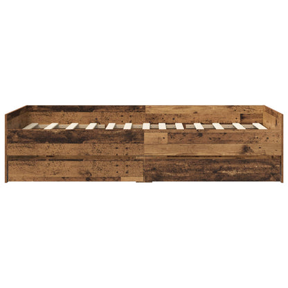 vidaXL Bed Frame with Storage Old Wood 80 x 200 cm Engineered Wood