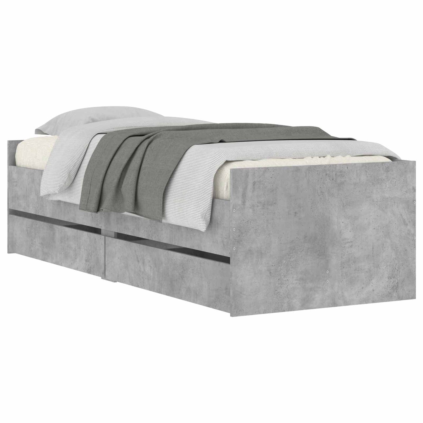 vidaXL Bed Frame with Storage Grey Sonoma 80 x 200 cm Engineered Wood