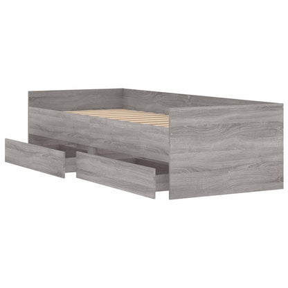vidaXL Bed Frame with Storage Concrete Grey 80 x 200 cm