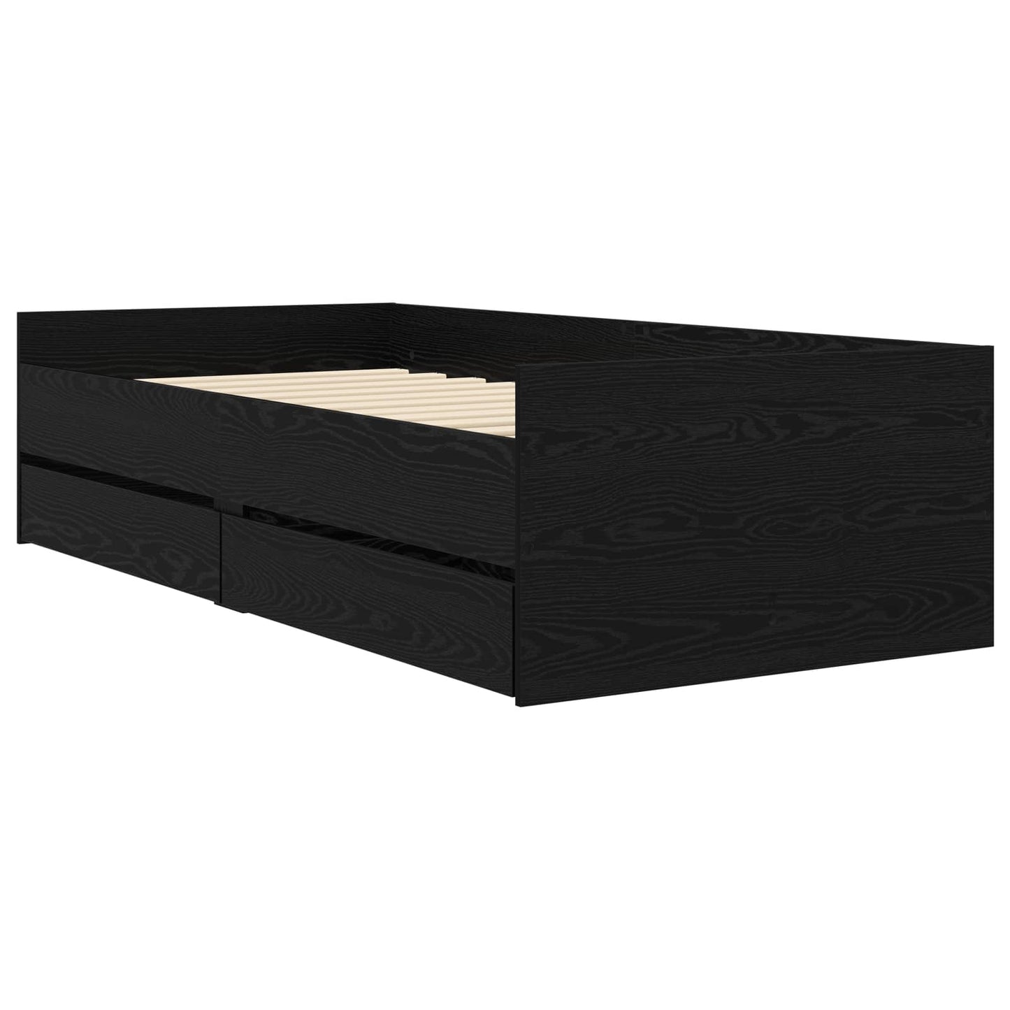 vidaXL Bed Frame with Storage Black Oak 80 x 200 cm Engineered Wood