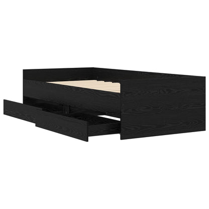 vidaXL Bed Frame with Storage Black Oak 80 x 200 cm Engineered Wood