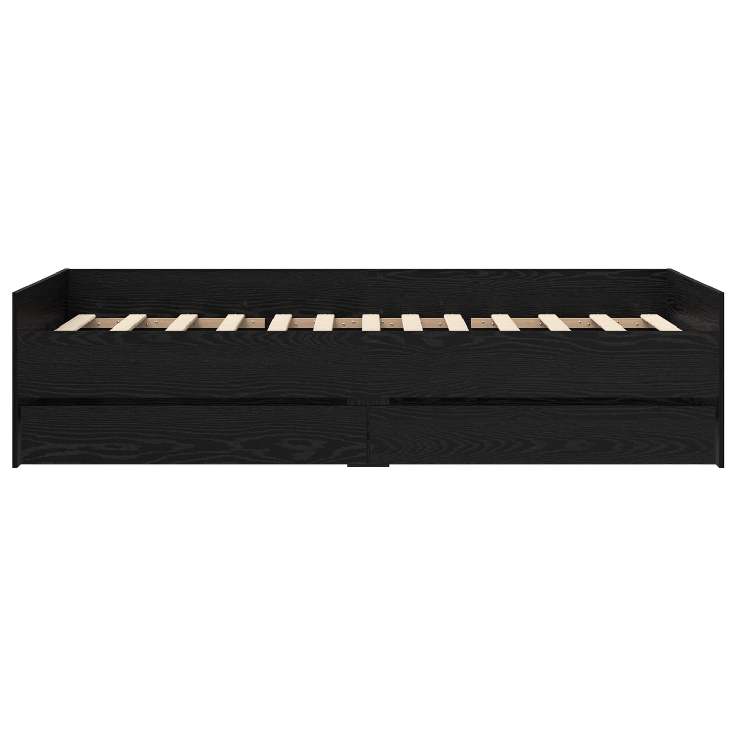 vidaXL Bed Frame with Storage Black Oak 80 x 200 cm Engineered Wood
