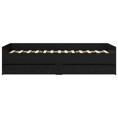 vidaXL Bed Frame with Storage Black Oak 80 x 200 cm Engineered Wood