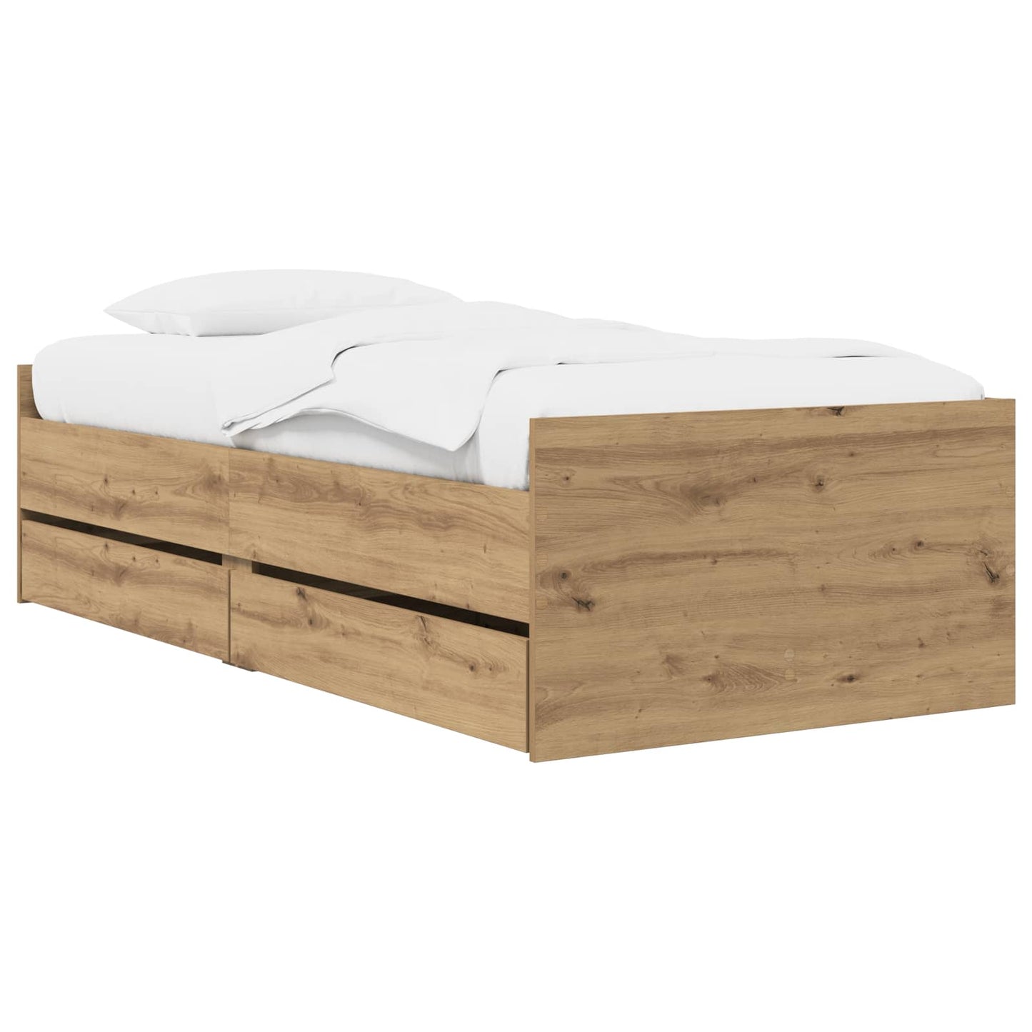 vidaXL Bed Frame with Storage Artisian Oak 80 x 200 cm Engineered Wood
