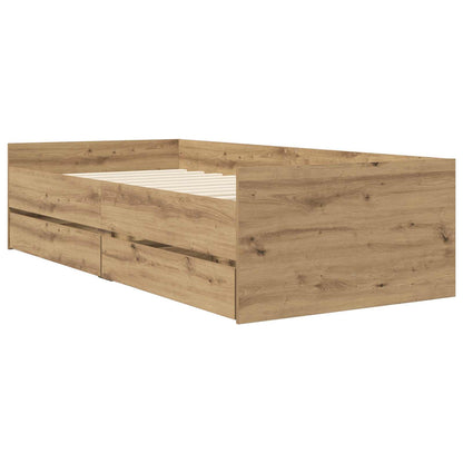 vidaXL Bed Frame with Storage Artisian Oak 80 x 200 cm Engineered Wood