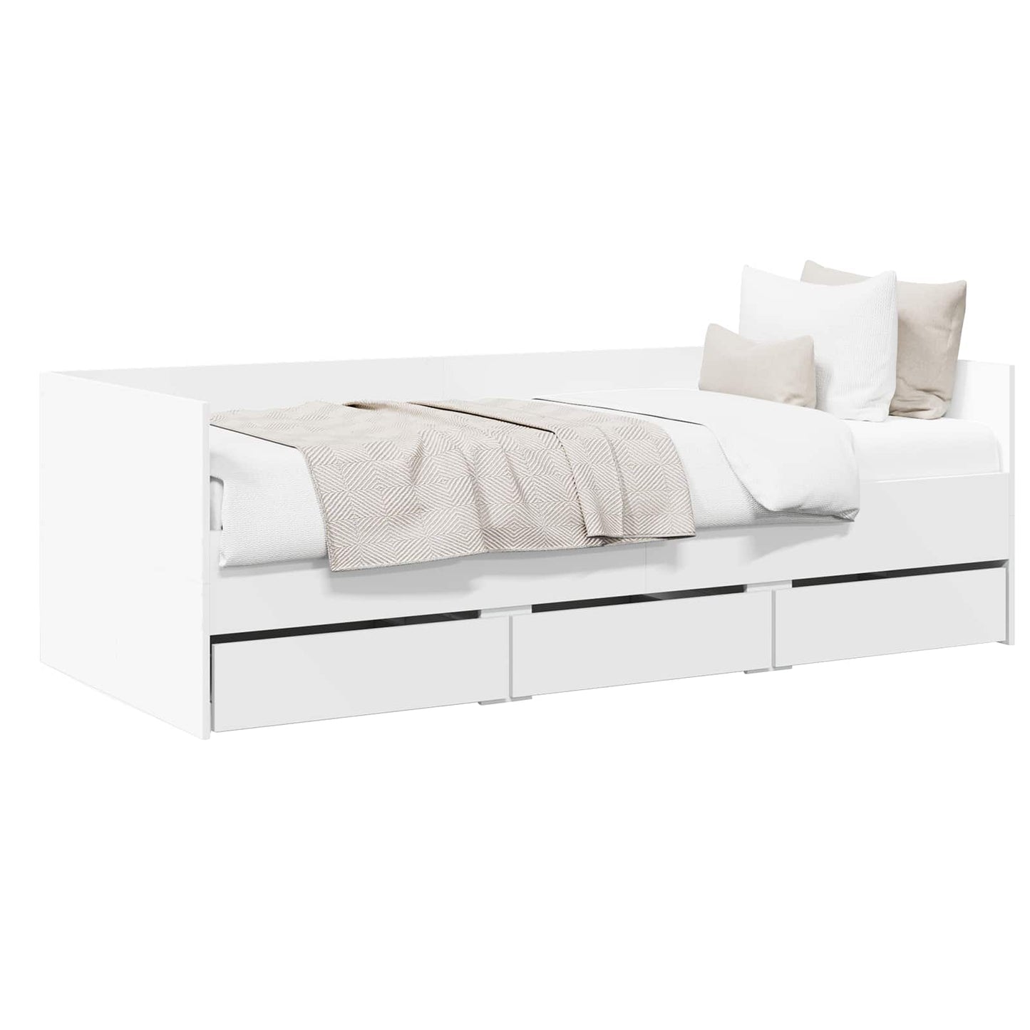 vidaXL Bed Frame with Storage White 80 x 200 cm Engineered Wood