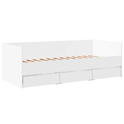 vidaXL Bed Frame with Storage White 80 x 200 cm Engineered Wood