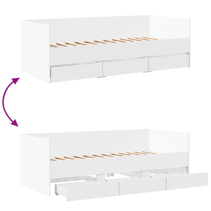 vidaXL Bed Frame with Storage White 80 x 200 cm Engineered Wood