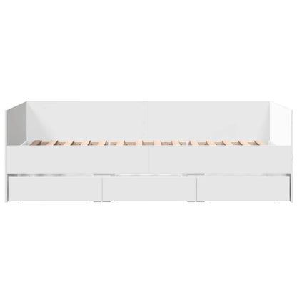 vidaXL Bed Frame with Storage White 80 x 200 cm Engineered Wood
