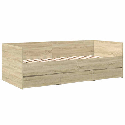 vidaXL Bed Frame with Storage Sonoma Oak 80 x 200 cm Engineered Wood
