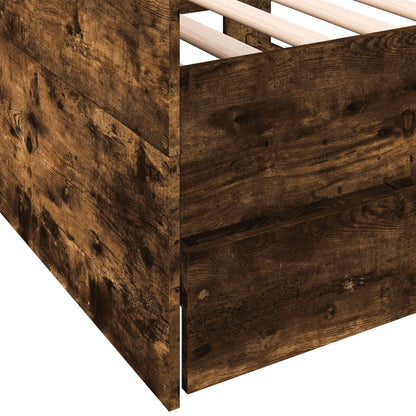 vidaXL Bed Frame with Storage Smoked Oak 80 x 200 cm Engineered Wood