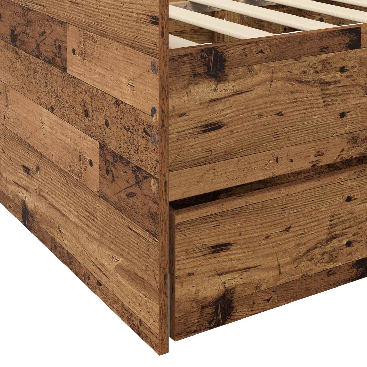 vidaXL Bed Frame with Storage Old Wood 80 x 200 cm Engineered Wood