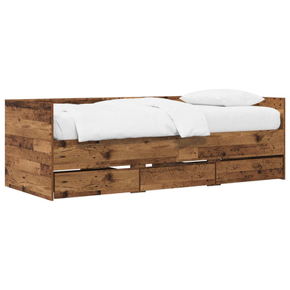 vidaXL Bed Frame with Storage Old Wood 80 x 200 cm Engineered Wood