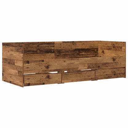 vidaXL Bed Frame with Storage Old Wood 80 x 200 cm Engineered Wood