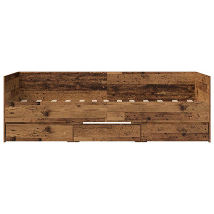 vidaXL Bed Frame with Storage Old Wood 80 x 200 cm Engineered Wood