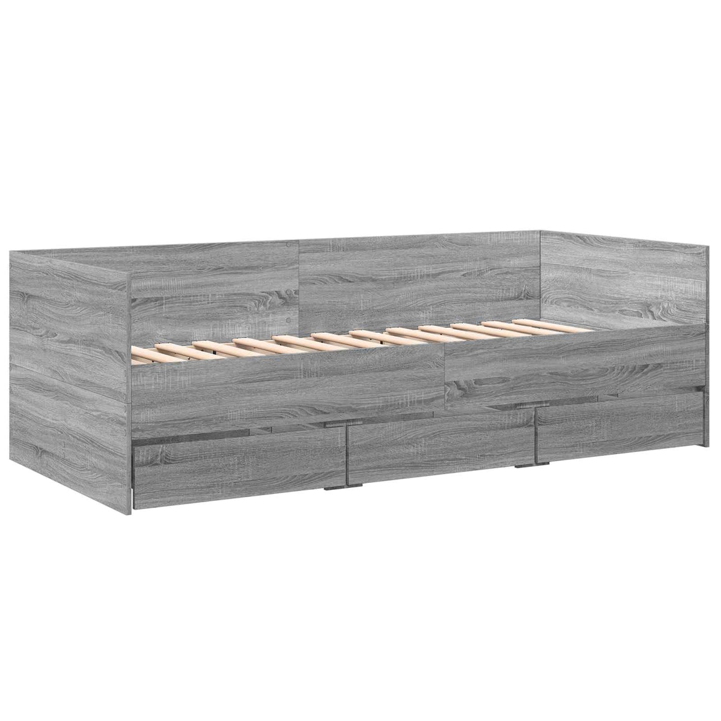 vidaXL Bed Frame with Storage Grey Sonoma 80 x 200 cm Engineered Wood