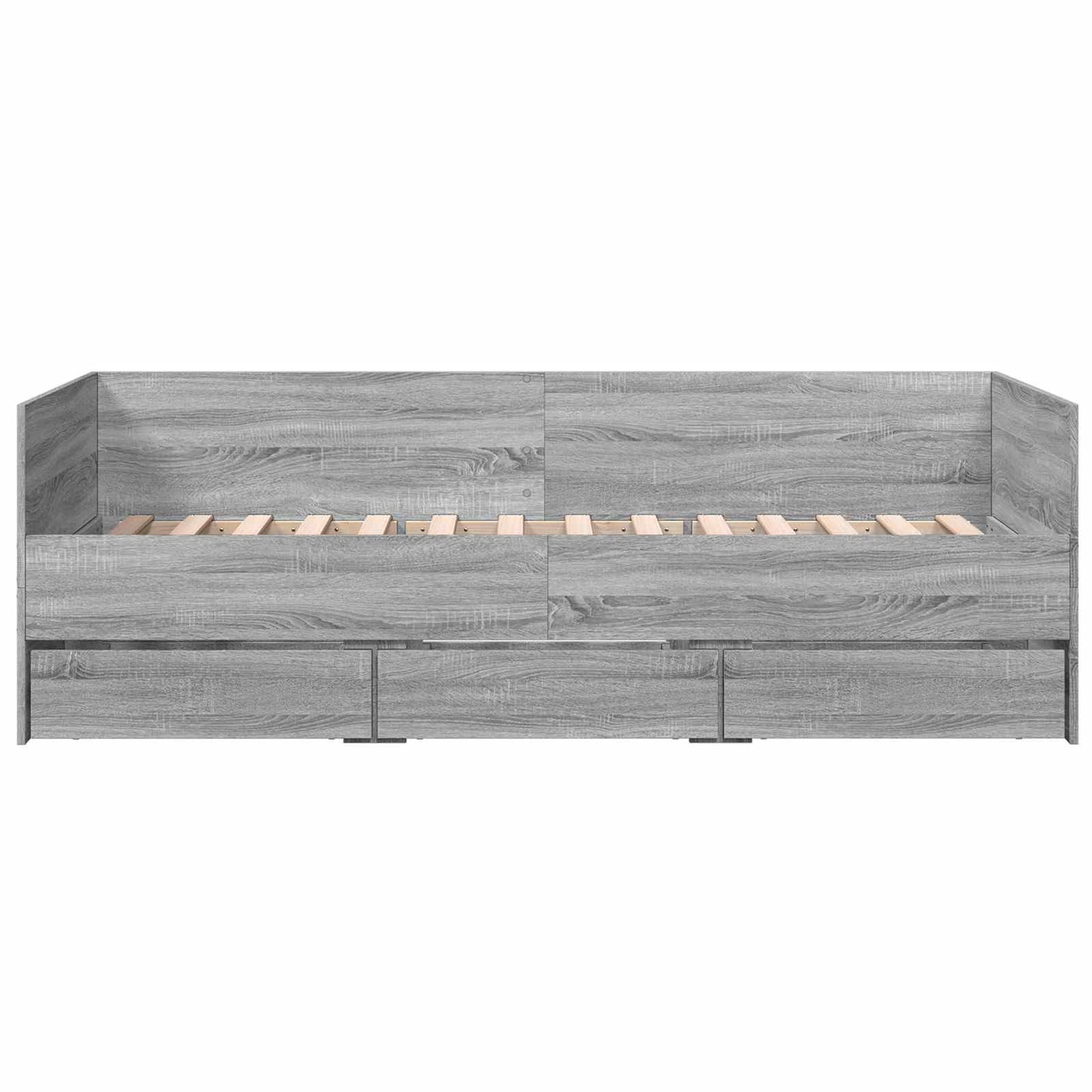 vidaXL Bed Frame with Storage Grey Sonoma 80 x 200 cm Engineered Wood