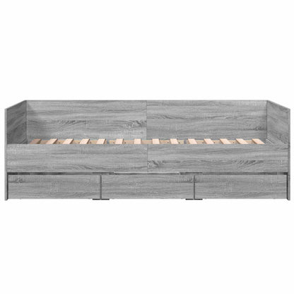 vidaXL Bed Frame with Storage Grey Sonoma 80 x 200 cm Engineered Wood