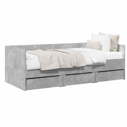 vidaXL Bed Frame with Storage Concrete Grey 80 x 200 cm