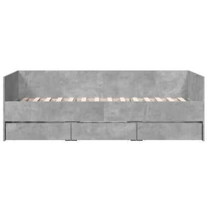 vidaXL Bed Frame with Storage Concrete Grey 80 x 200 cm