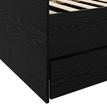 vidaXL Bed Frame with Storage Black Oak 80 x 200 cm Engineered Wood