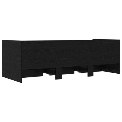 vidaXL Bed Frame with Storage Black Oak 80 x 200 cm Engineered Wood