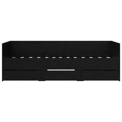 vidaXL Bed Frame with Storage Black Oak 80 x 200 cm Engineered Wood