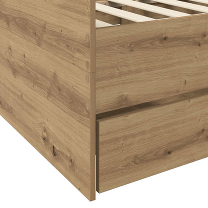 vidaXL Bed Frame with Storage Artisian Oak 80 x 200 cm Engineered Wood