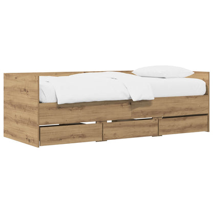 vidaXL Bed Frame with Storage Artisian Oak 80 x 200 cm Engineered Wood