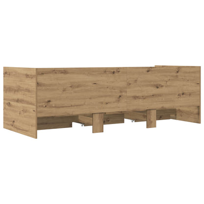 vidaXL Bed Frame with Storage Artisian Oak 80 x 200 cm Engineered Wood
