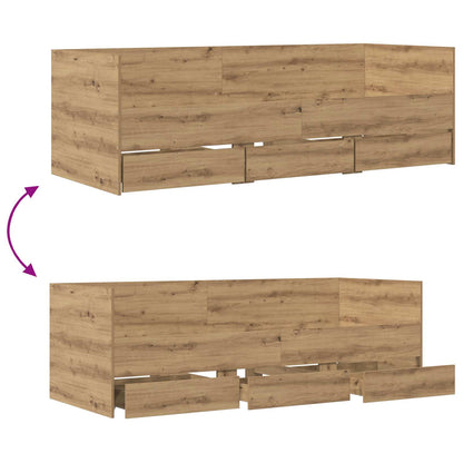 vidaXL Bed Frame with Storage Artisian Oak 80 x 200 cm Engineered Wood