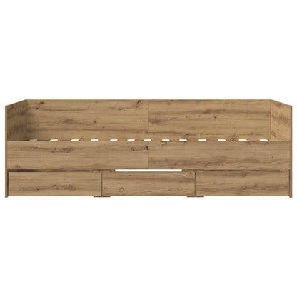 vidaXL Bed Frame with Storage Artisian Oak 80 x 200 cm Engineered Wood