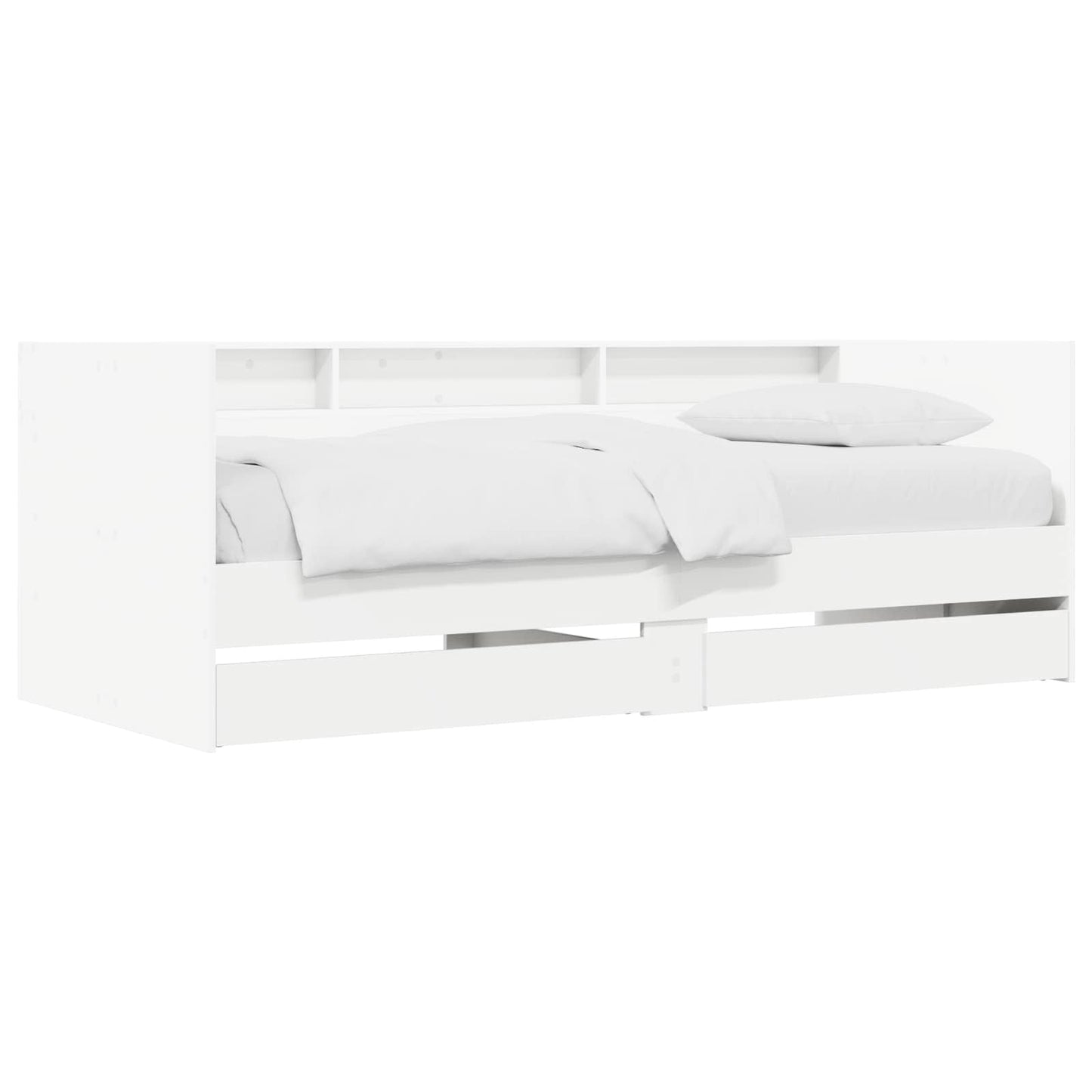 vidaXL Bed Frame with Storage White 80 x 200 cm Engineered Wood