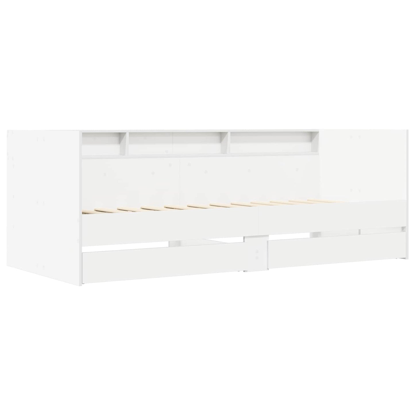vidaXL Bed Frame with Storage White 80 x 200 cm Engineered Wood