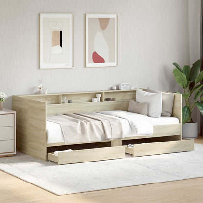 vidaXL Bed Frame with Storage Sonoma Oak 80 x 200 cm Engineered Wood