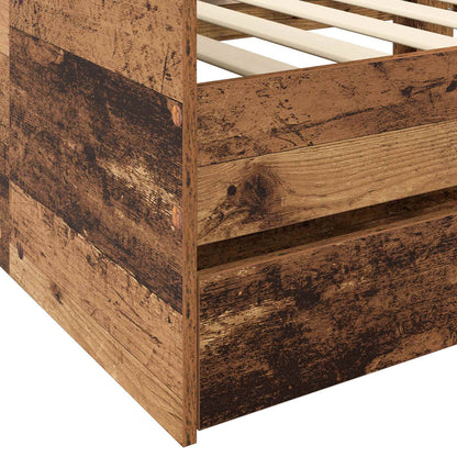 vidaXL Bed Frame with Storage Old Wood 80 x 200 cm Engineered Wood